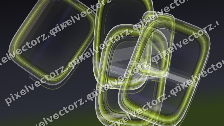 Abstract glass arc in purple and lime