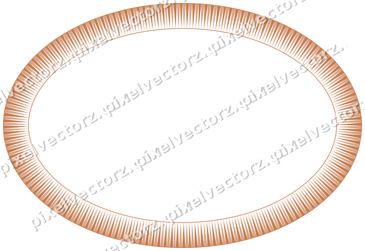 Dekorativer Zierrahmen in Orange und Blau mit Oval und Zahnschnitt