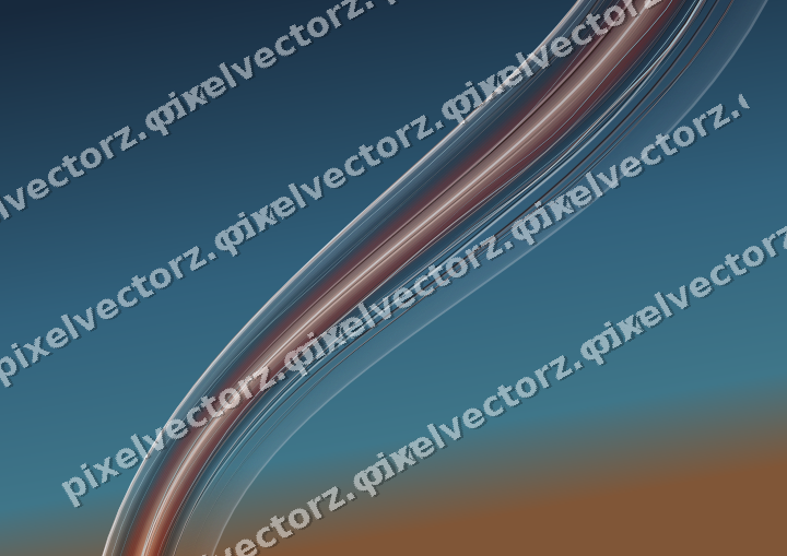 Abstract glass arc in red and orange