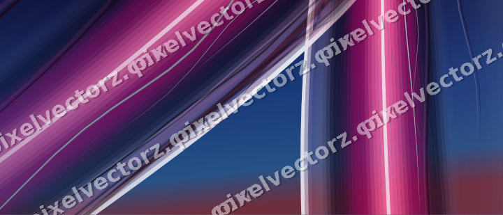 Abstract glass arc in pink and blue