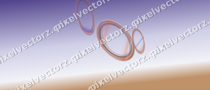 Abstract glass arc in orange and blue
