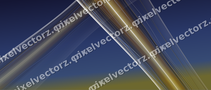 Abstract glass arc in dark blue and amber
