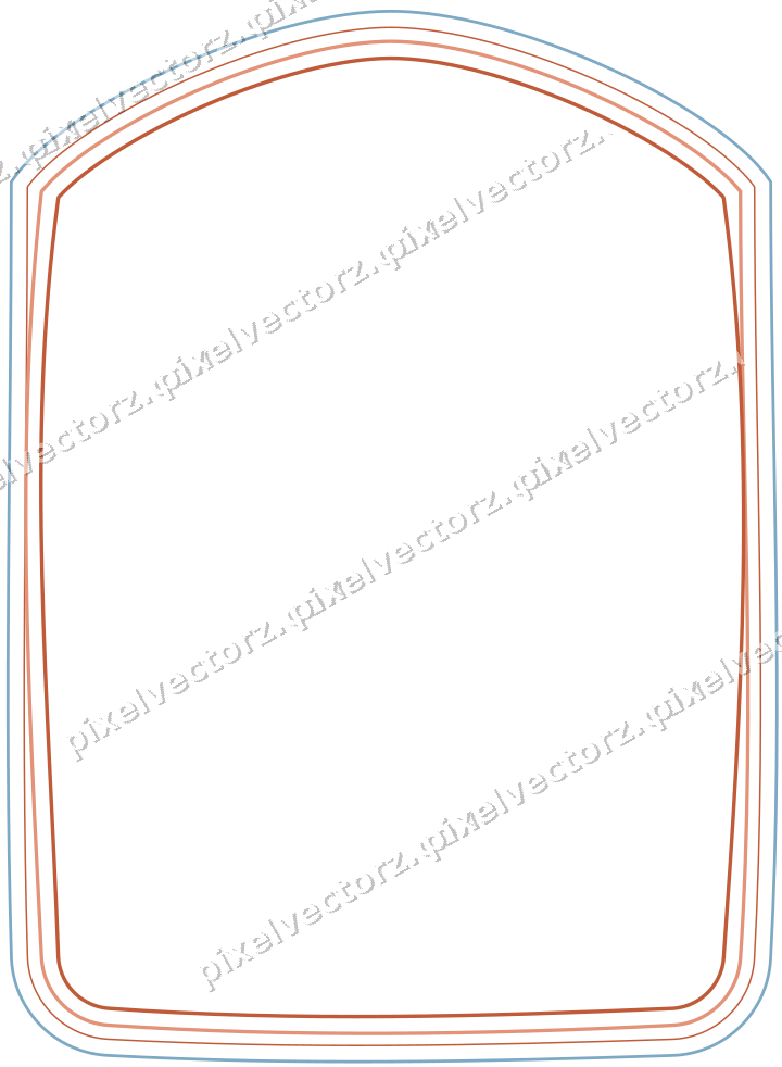 Dekorativer Zierrahmen in Orange und Türkis mit Tafel und Spitzbogen