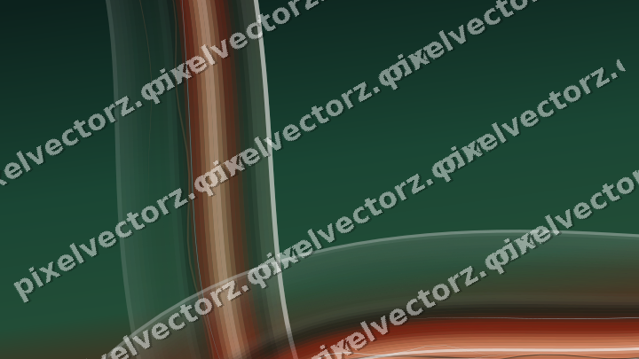 Abstract glass arc in dark green and orange
