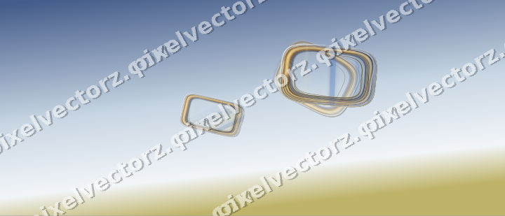Abstract glass arc in dark blue and amber