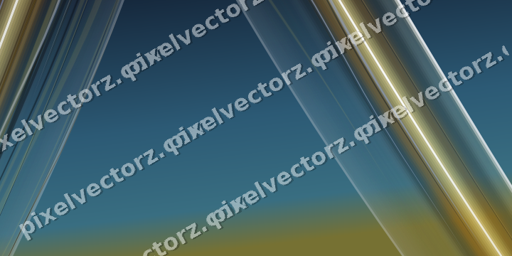 Abstract glass arc in amber and blue