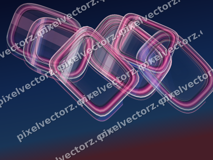Abstract glass arc in pink and blue