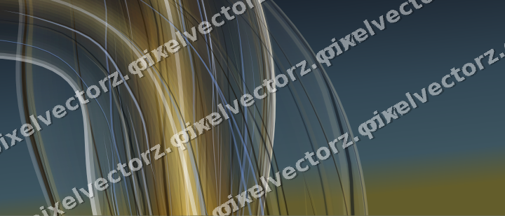Abstract glass arc in amber and green