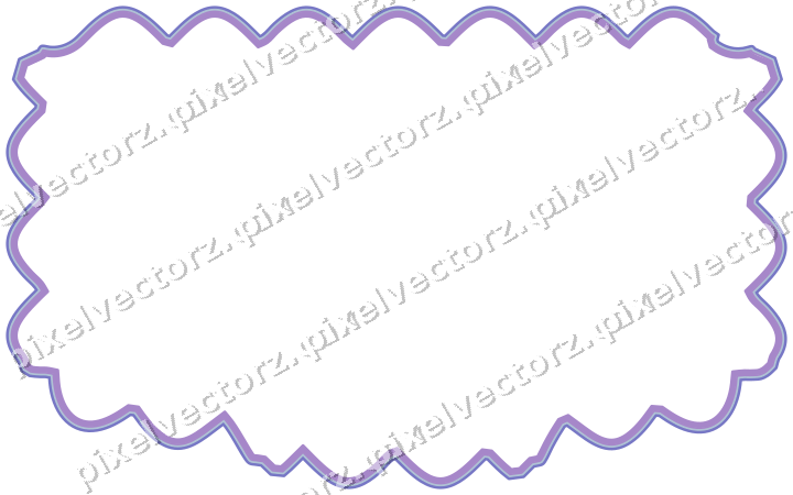 Dekorativer Zierrahmen in Violett und Blau mit Tafel und Lappenrand