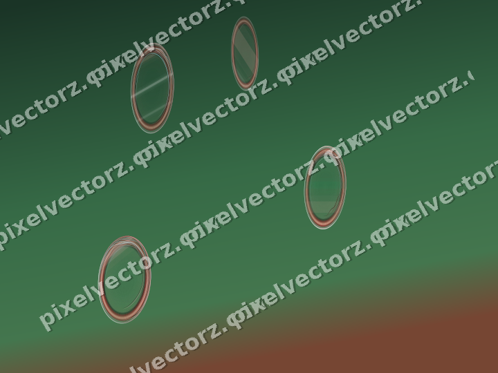 Abstract glass arc in red and dark green