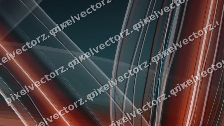 Abstract glass arc in cyan and red