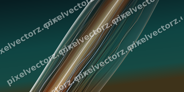 Abstract glass arc in dark teal and orange