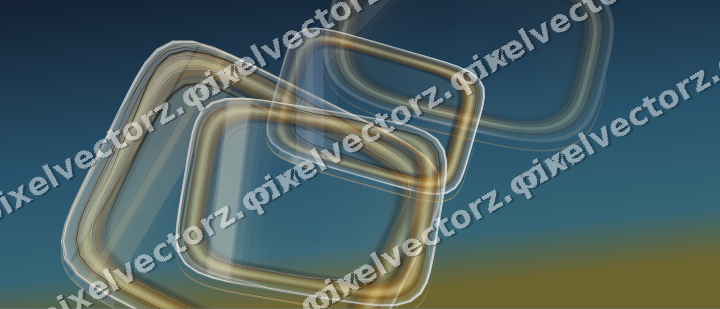 Abstract glass arc in dark blue and amber