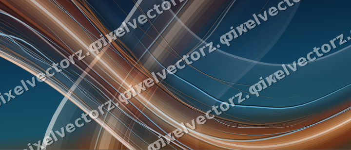 Abstract glass arc in blue and red