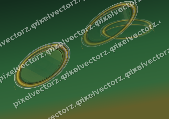 Abstract glass arc in dark green and amber