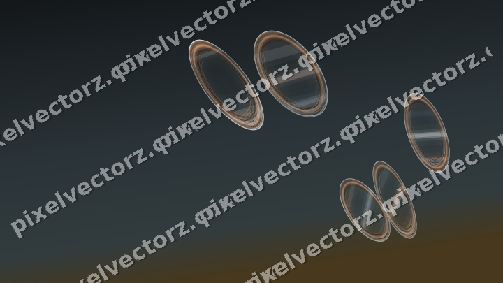 Abstract glass arc in blue and orange