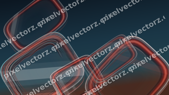 Abstract glass arc in red and pale amber