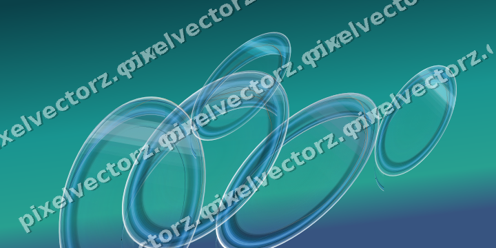Abstract glass arc in teal and pale cyan