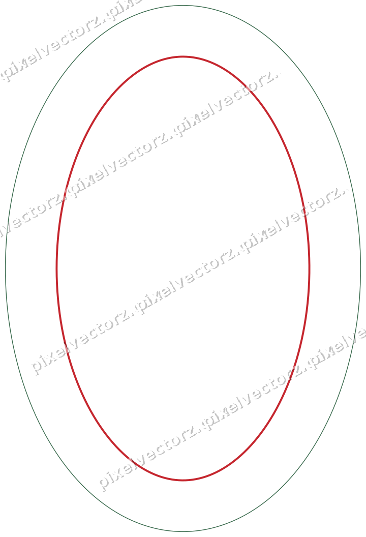 Dekorativer Zierrahmen in Dunkelgrün und Rot mit Oval