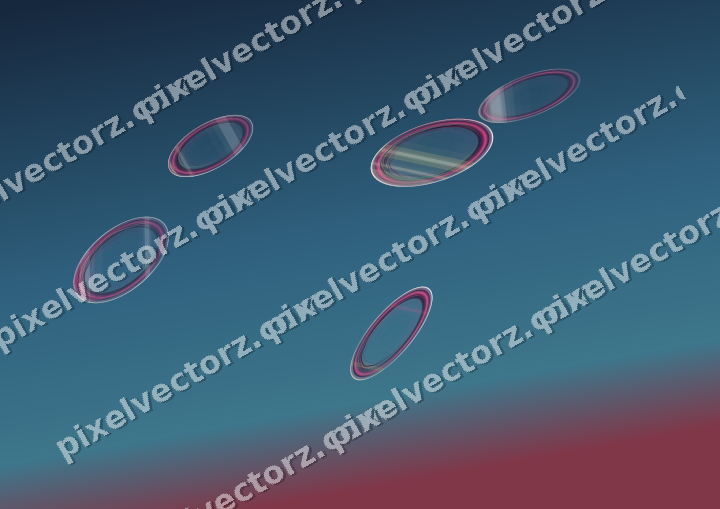 Abstract glass arc in dark pink and yellow