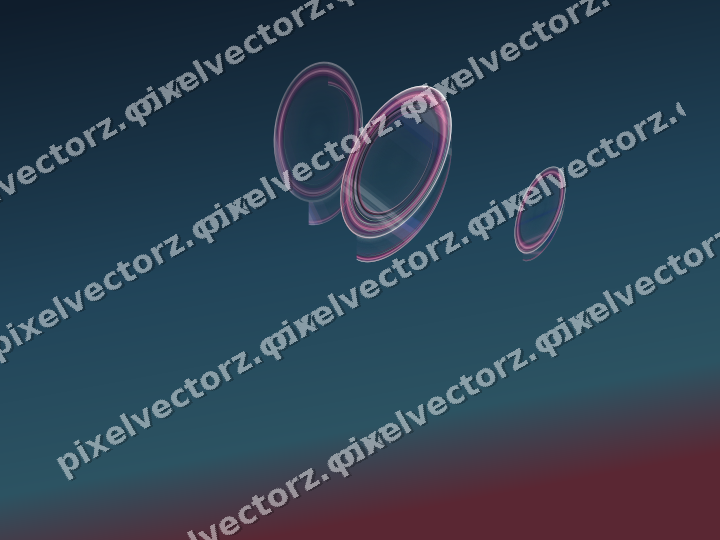 Abstract glass arc in pink and blue