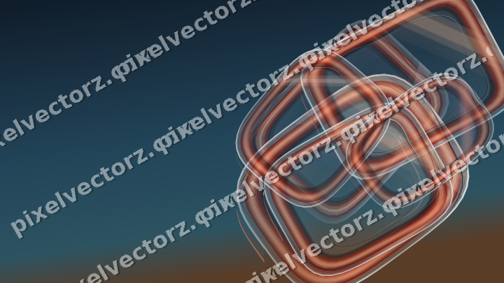 Abstract glass arc in red and orange