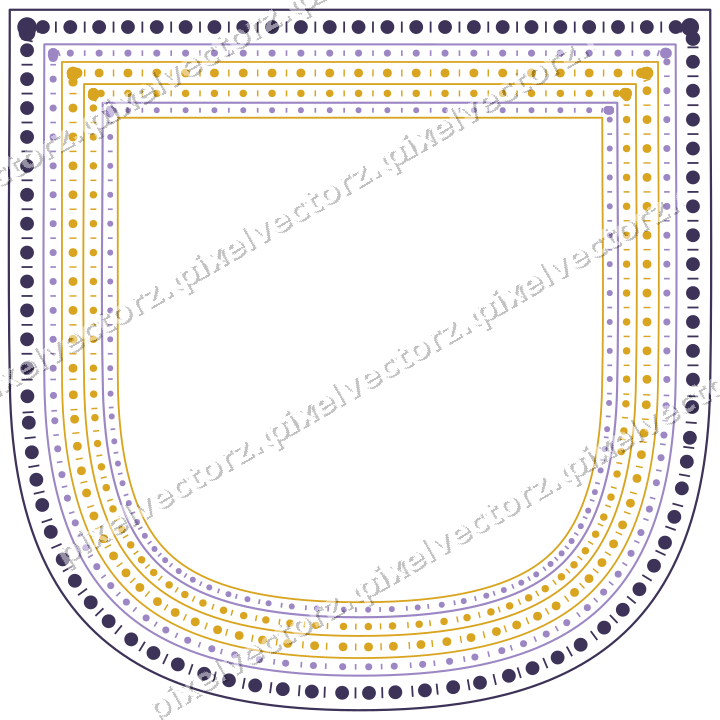 Dekorativer Zierrahmen in Bernstein und Violett mit Wappen