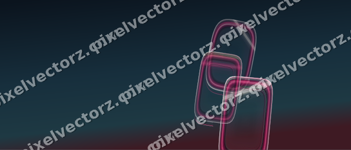 Abstract glass arc in dark pink and yellow