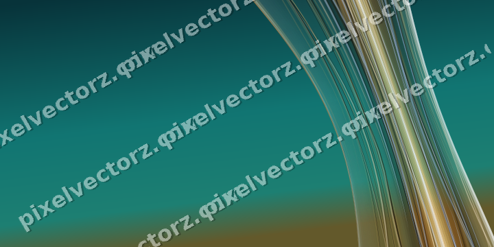 Abstract glass arc in amber and dark teal
