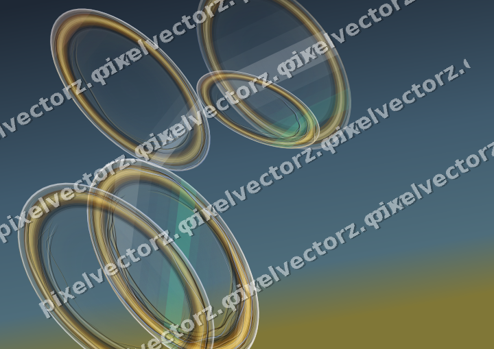 Abstract glass arc in amber and green