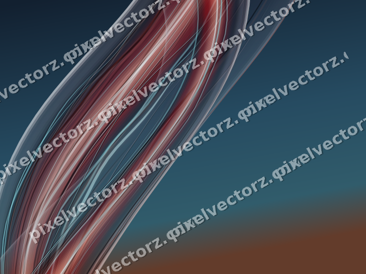 Abstract glass arc in yellow and red