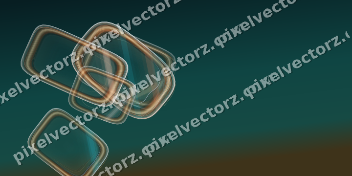 Abstract glass arc in dark teal and orange