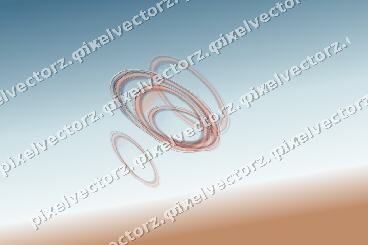 Abstract glass arc in orange and cyan