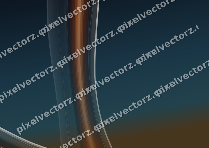 Abstract glass arc in dark green and orange