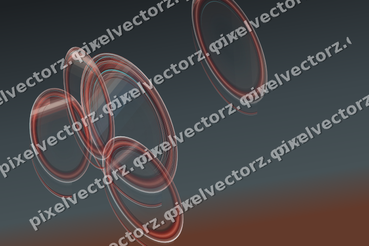Abstract glass arc in red and pale amber