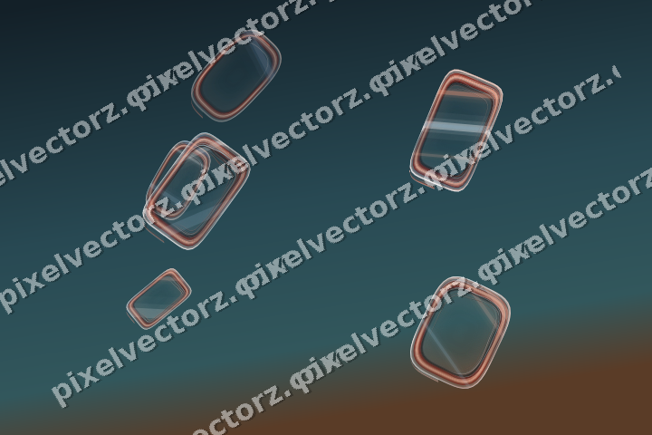 Abstract glass arc in orange and cyan