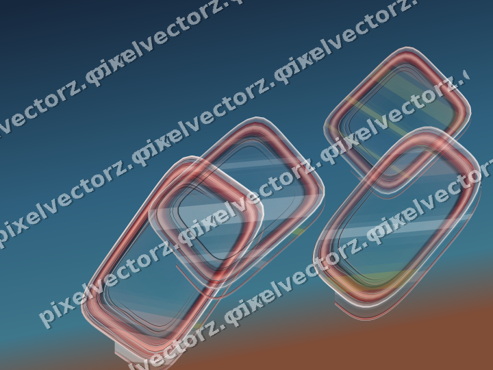 Abstract glass arc in yellow and red