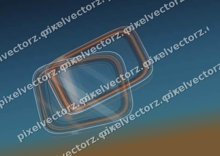 Abstract glass arc in blue and orange