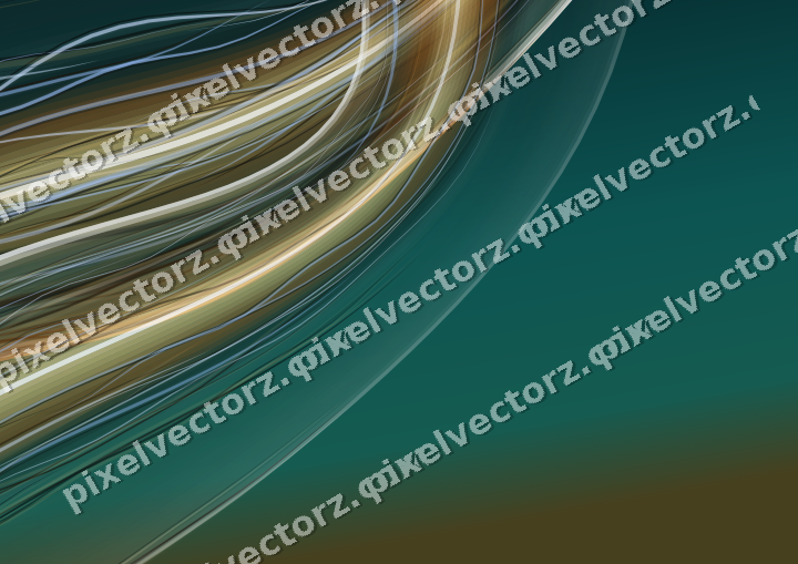 Abstract glass arc in amber and dark teal