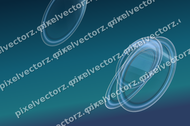 Abstract glass arc in cyan and blue