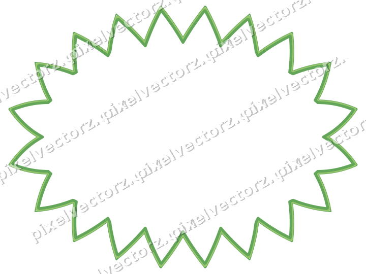 Dekorativer Zierrahmen in Limette und Gelb mit Oval und Zackenrand