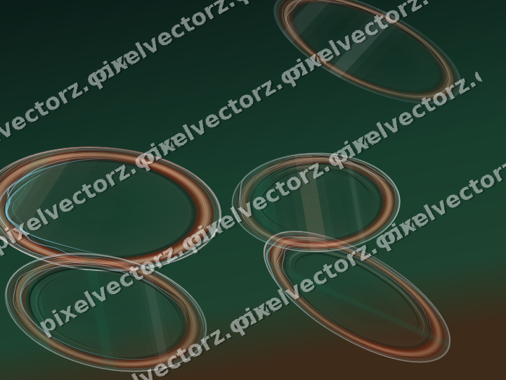 Abstract glass arc in dark green and orange