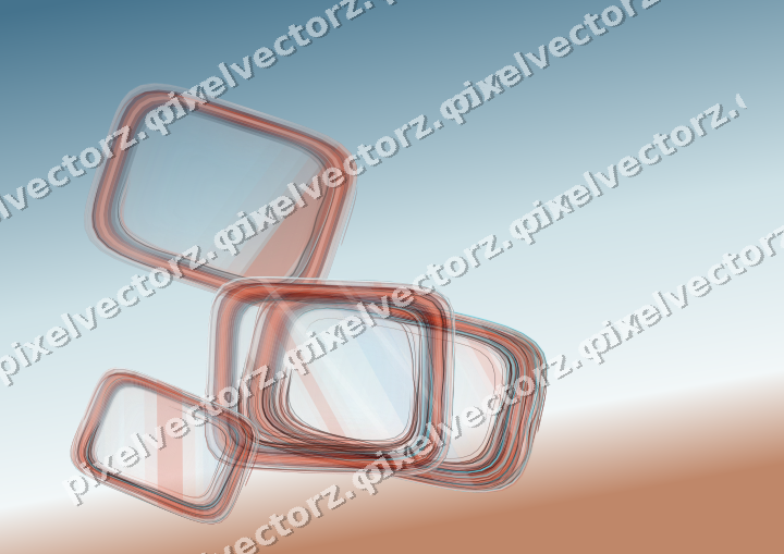 Abstract glass arc in cyan and red