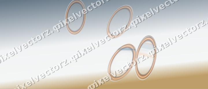 Abstract glass arc in blue and orange