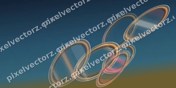Abstract glass arc in red and orange