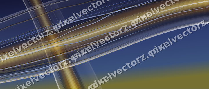 Abstract glass arc in dark blue and amber