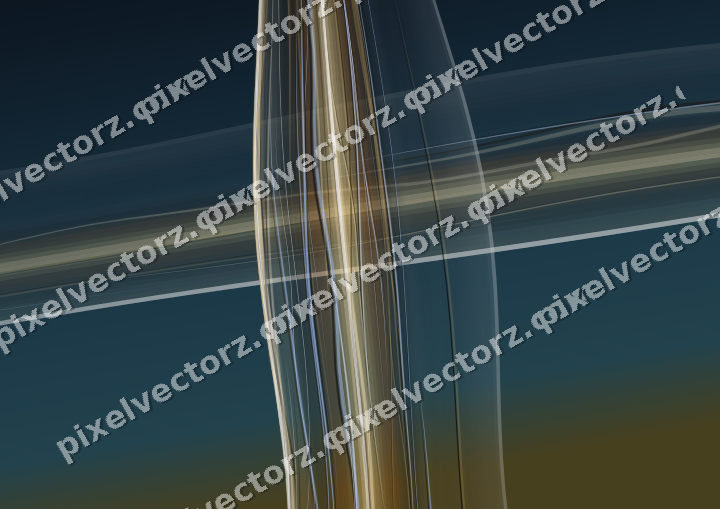 Abstract glass arc in amber and dark teal