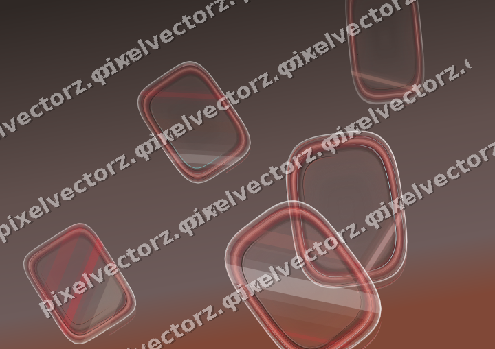 Abstract glass arc in red and pale amber