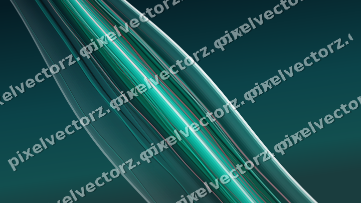 Abstract glass arc in cyan and teal