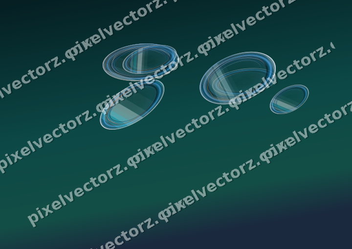 Abstract glass arc in teal and pale cyan